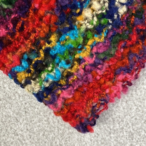 Pretty Persuasions infinity scarf multicolor boho artsy crochet lagenlook gift - Picture 5 of 8